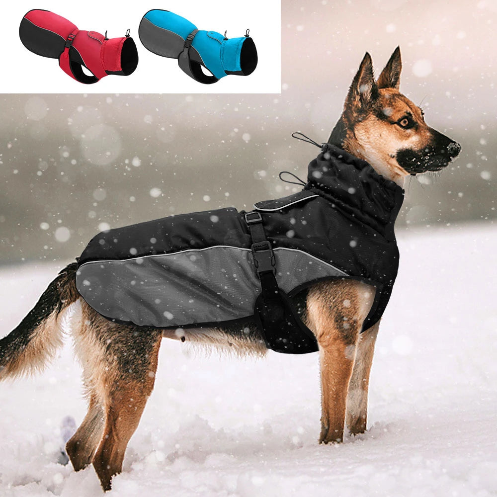 Waterproof Large Dog Coat - Warm Reflective Rain Jacket for Medium to Extra Large Dogs, Including French Bulldogs (Sizes XL-6XL)
