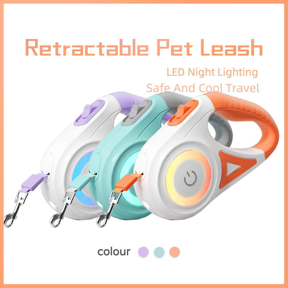 Retractable Dog Leash with Collar - Automatic Traction Rope for Small to Medium Dogs and Cats